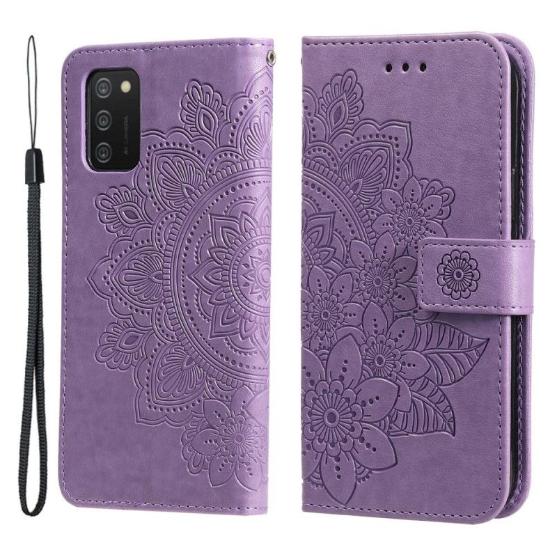 Kožené Puzdro Samsung Galaxy A03s Kvetinová Mandala