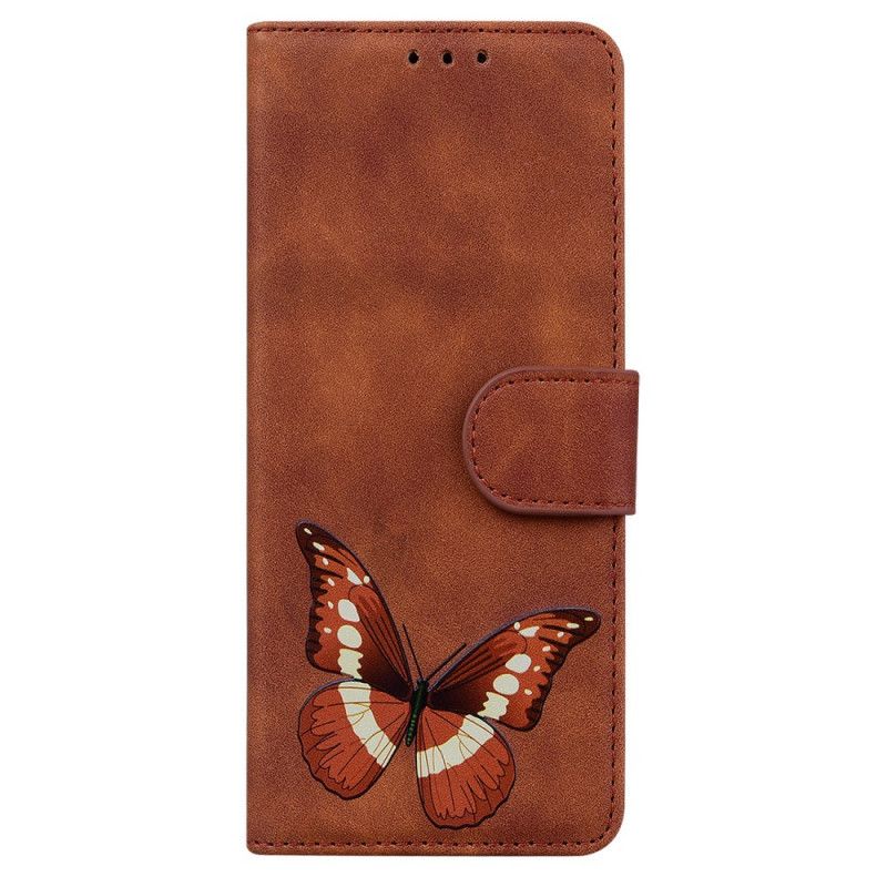 Kožené Puzdro Samsung Galaxy A03s Skin-touch Butterfly