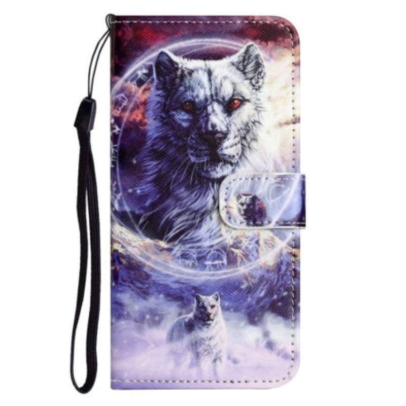 Kožené Puzdro OnePlus 10T 5G Lanyard Wolf