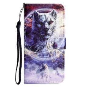 Kožené Puzdro OnePlus 10T 5G Lanyard Wolf