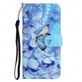 Kožené Puzdro OnePlus 10T 5G Strappy Diamond Butterflies