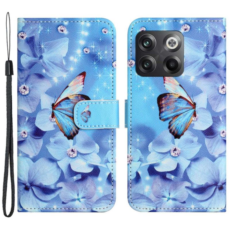 Kožené Puzdro OnePlus 10T 5G Strappy Diamond Butterflies