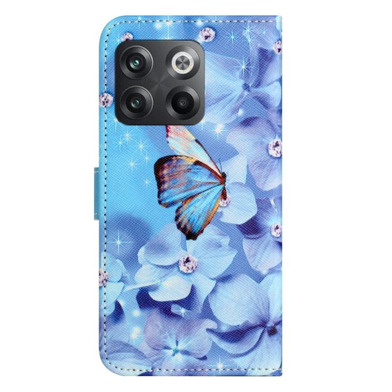 Kožené Puzdro OnePlus 10T 5G Strappy Diamond Butterflies