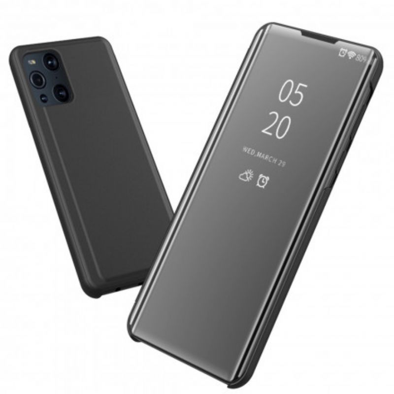 Kryt Oppo Find X3 Pro Zrkadlo A Umelá Koža