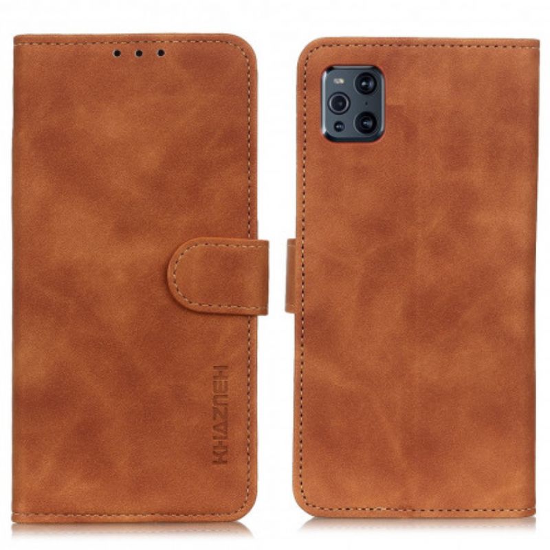 Peňaženkový Kryt Oppo Find X3 Pro Matná Vintage Leather Effect Khazneh