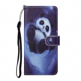 Kožené Puzdro Huawei P Smart 2021 Panda Space So Šnúrkou