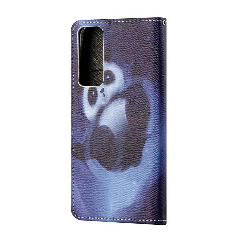 Kožené Puzdro Huawei P Smart 2021 Panda Space So Šnúrkou