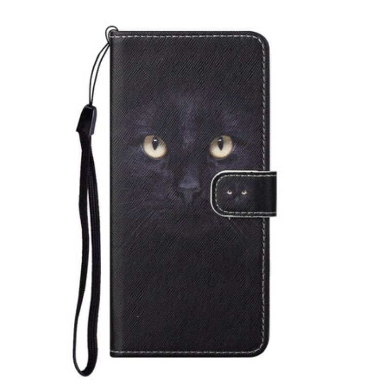 Kožené Puzdro Huawei P Smart 2021 Strappy Black Cat Eyes