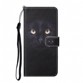 Kožené Puzdro Huawei P Smart 2021 Strappy Black Cat Eyes