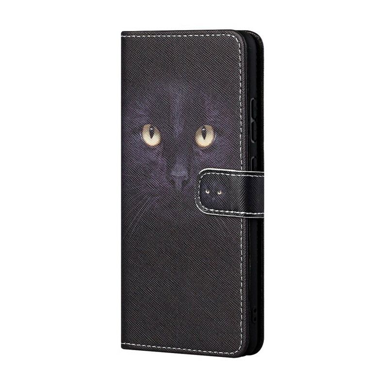 Kožené Puzdro Huawei P Smart 2021 Strappy Black Cat Eyes