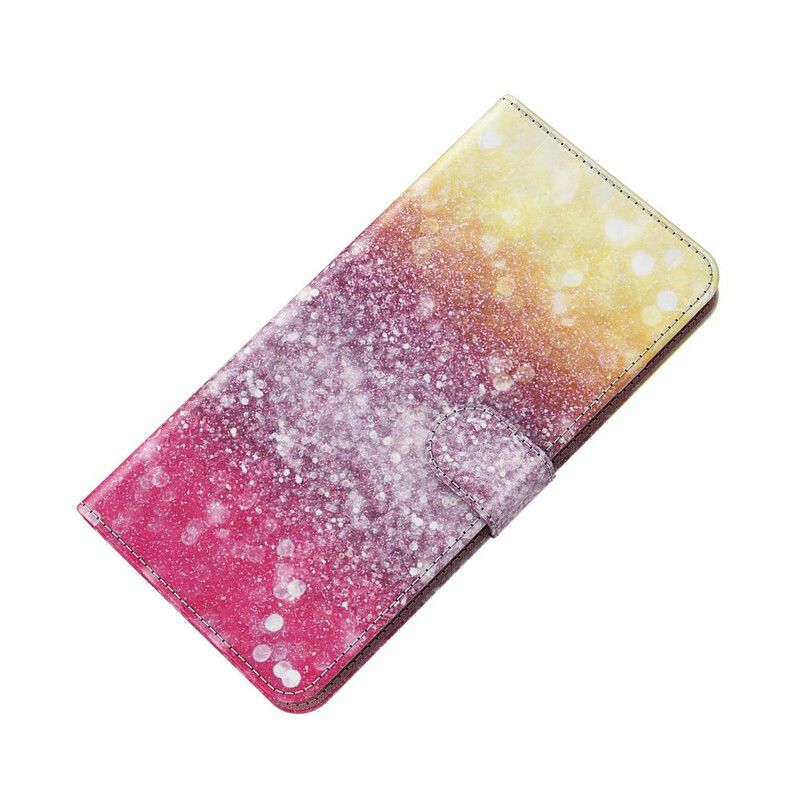 Peňaženkový Kryt Huawei P Smart 2021 Magenta Glitter Gradient