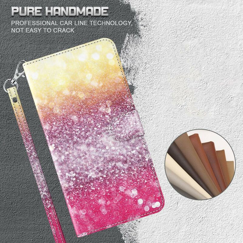 Peňaženkový Kryt Huawei P Smart 2021 Magenta Glitter Gradient