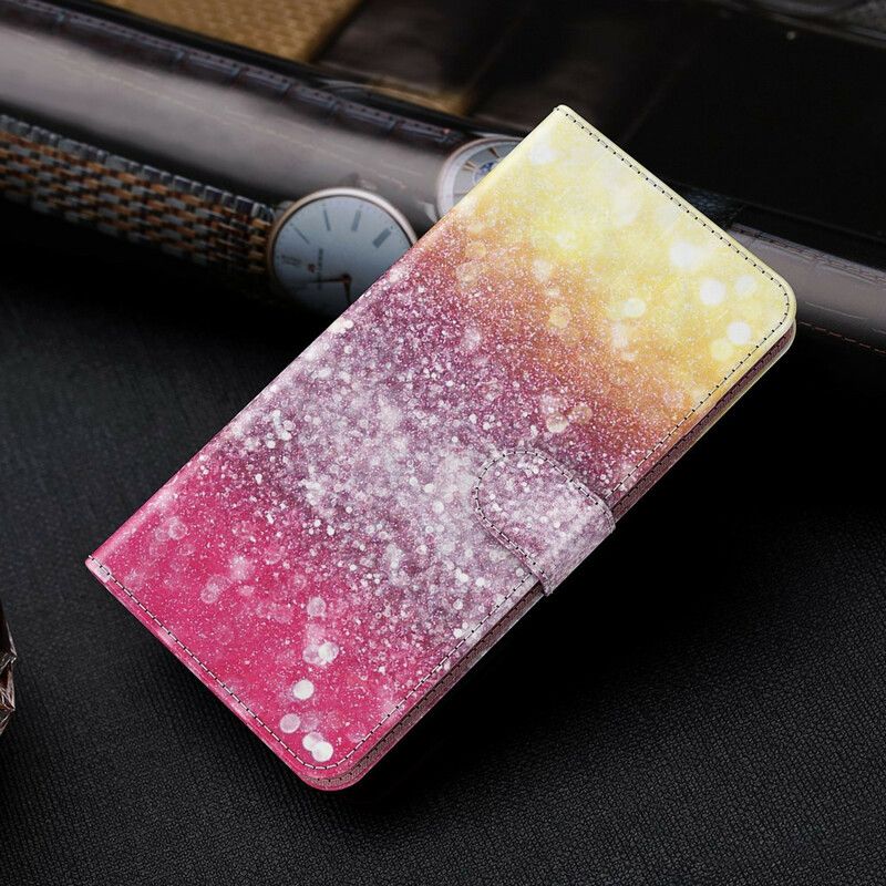 Peňaženkový Kryt Huawei P Smart 2021 Magenta Glitter Gradient