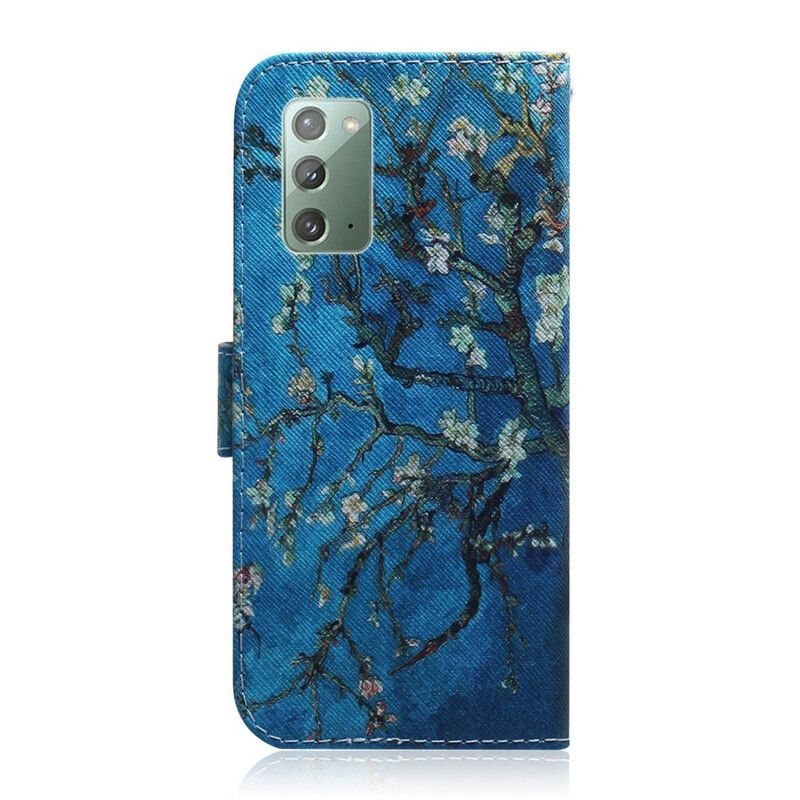 Kožené Puzdro Samsung Galaxy Note 20 Kvitnúca Vetva Stromu