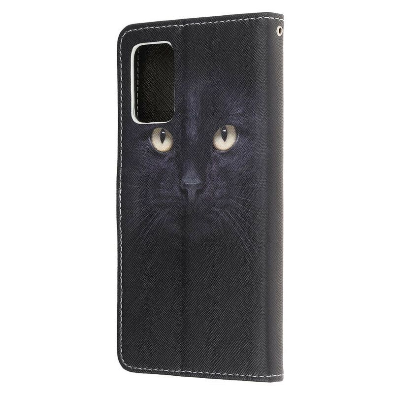 Kožené Puzdro Samsung Galaxy Note 20 Strappy Black Cat Eyes