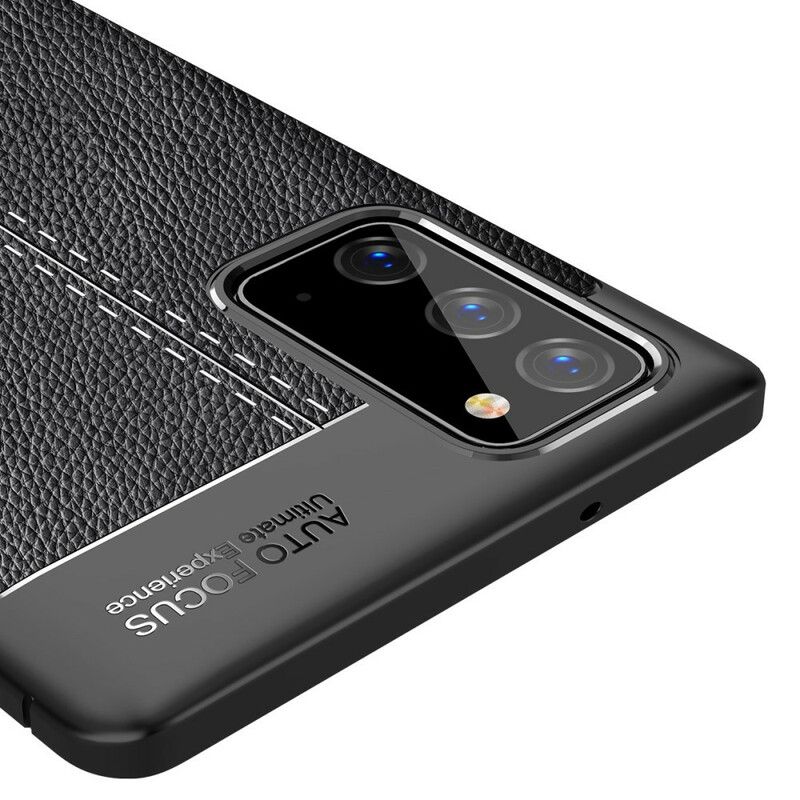 Kryt Samsung Galaxy Note 20 Efekt Dvojitej Kože Litchi