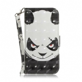 Kožené Puzdro Huawei P Smart Z Angry Panda With Lanyard