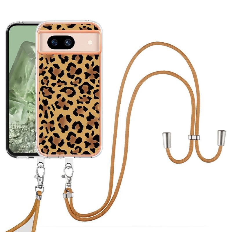 Kryt Google Pixel 8a Kryt Na Mobil Šnúrka S Leopardím Vzorom