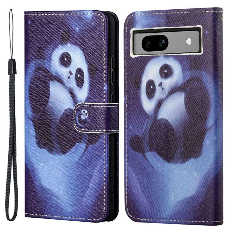 Puzdro Na Google Pixel 8a Vesmírna Panda S Popruhom