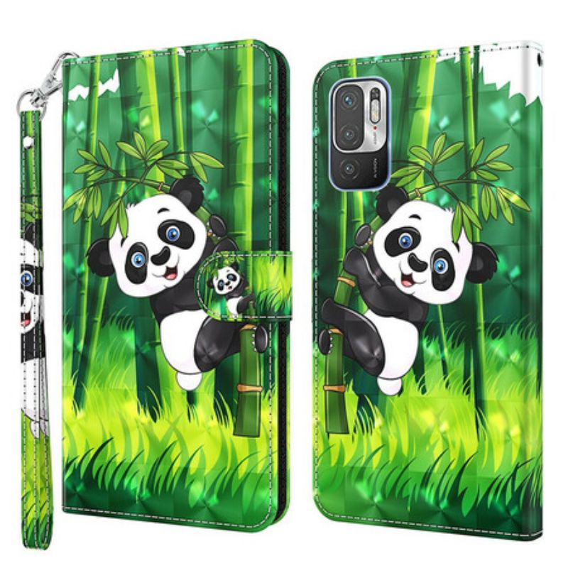 Kožené Puzdro Poco M3 Pro 5G Panda A Bambus