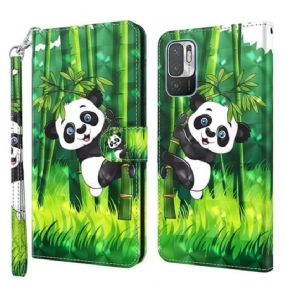 Kožené Puzdro Poco M3 Pro 5G Panda A Bambus