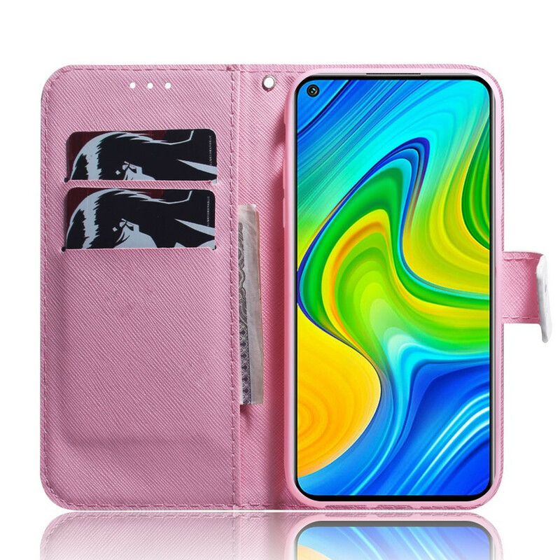 Kožené Puzdro Xiaomi Redmi Note 9 Kvet Dusty Pink