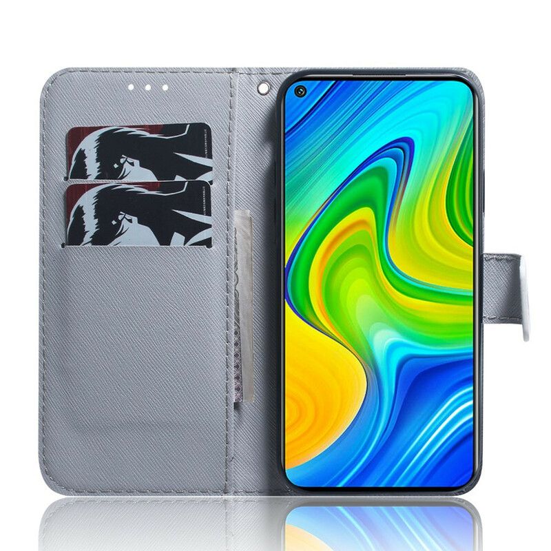 Kožené Puzdro Xiaomi Redmi Note 9 Maľovanie Sov