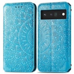 Flipové Puzdro Google Pixel 6 Pro Kožené Puzdro Mandala