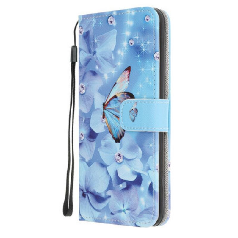 Flipové Puzdro Huawei P40 Strappy Diamond Butterflies