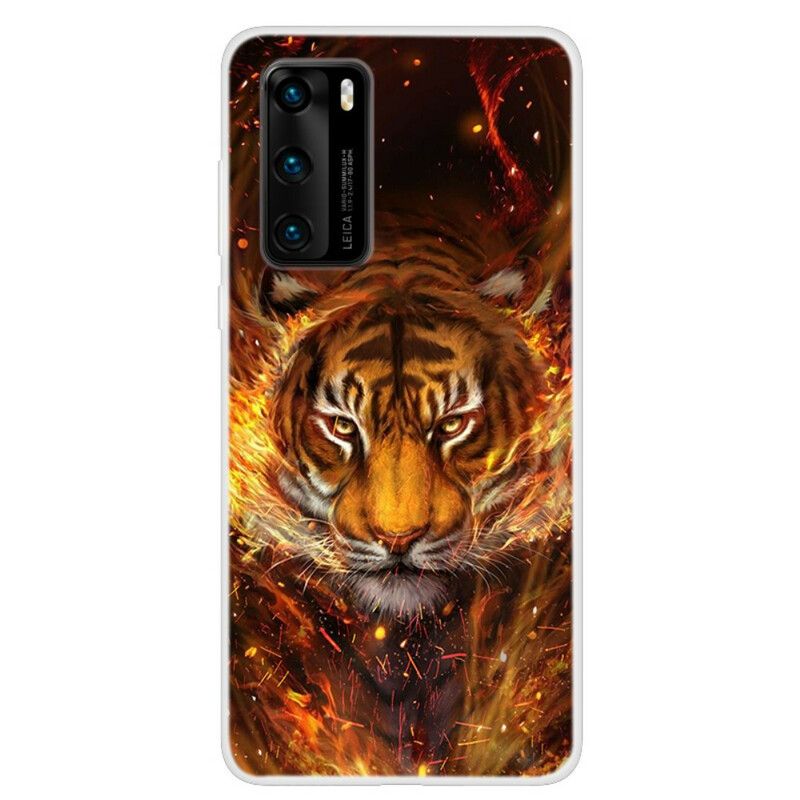 Kryt Huawei P40 Ohnivý Tiger