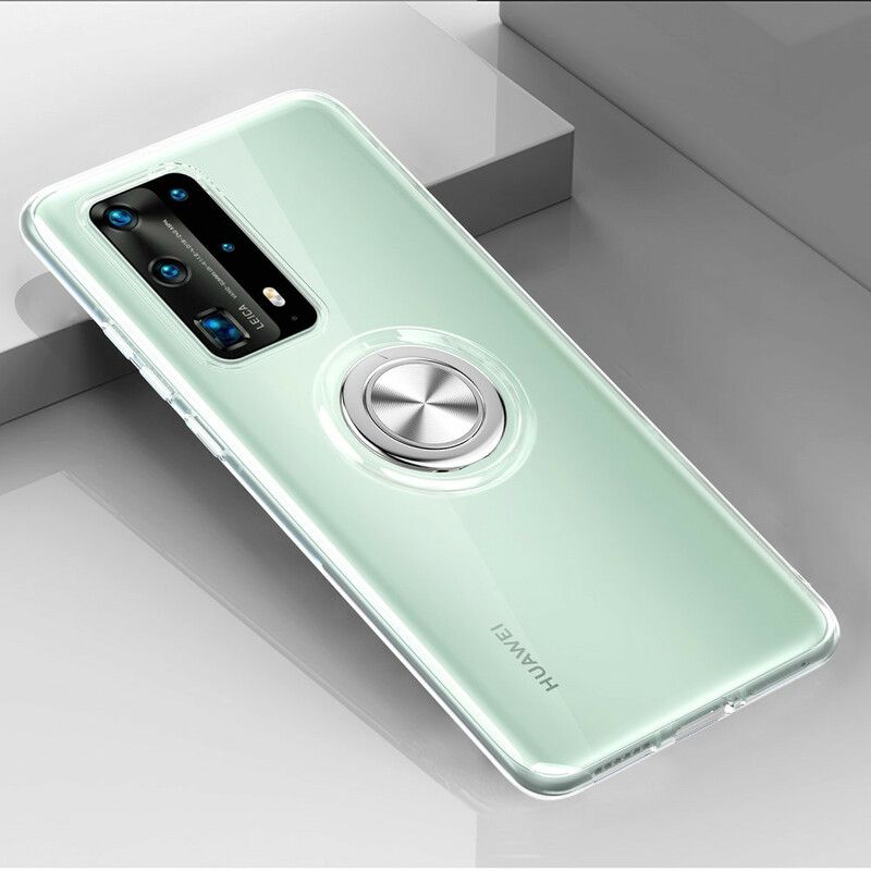 Kryt Huawei P40 Priehľadný Jednoduchý Kovový Prsteň