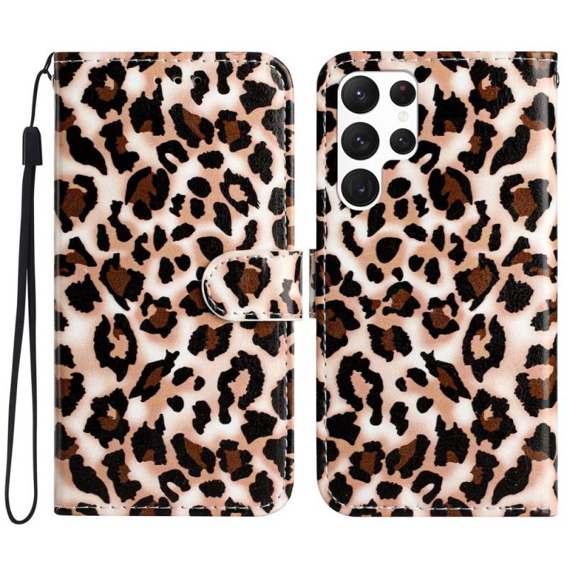 Puzdro Samsung Galaxy S24 Ultra 5g Leopard Print Strappy