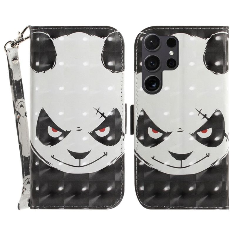 Puzdro Samsung Galaxy S24 Ultra 5g Nahnevaná Panda S Popruhom