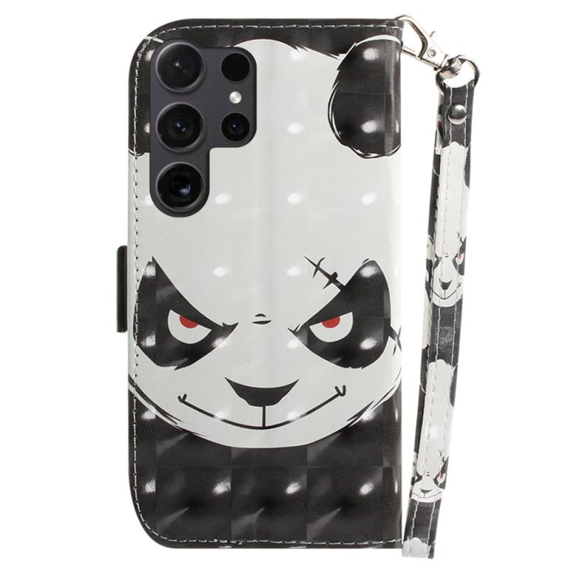 Puzdro Samsung Galaxy S24 Ultra 5g Nahnevaná Panda S Popruhom