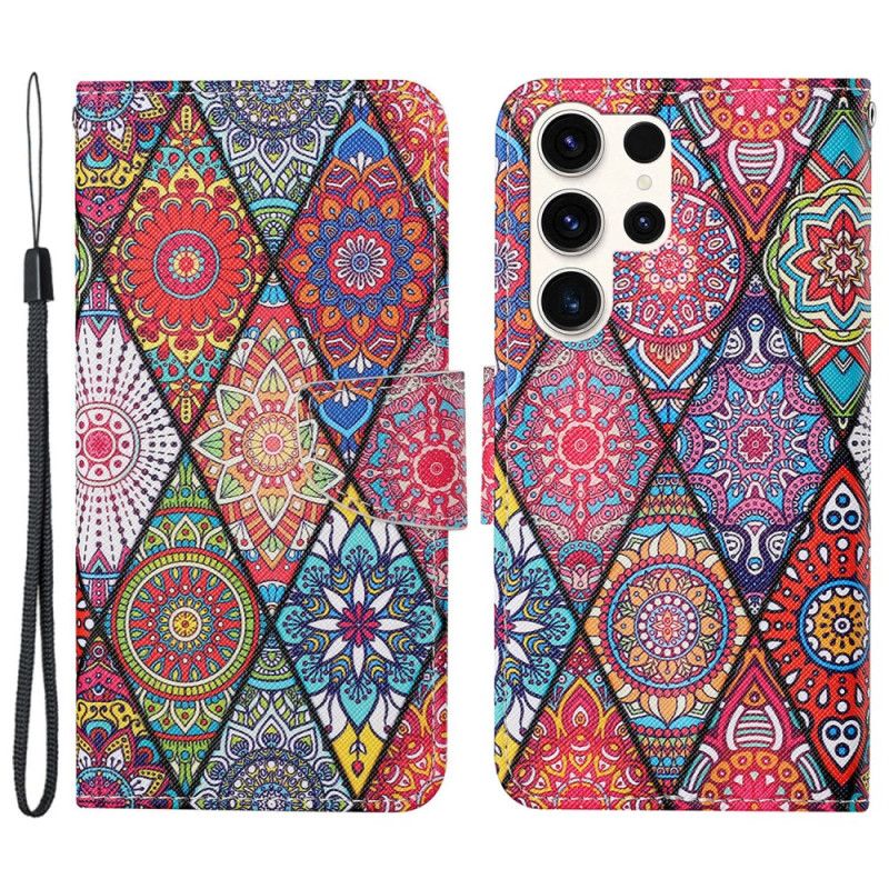 Puzdro Samsung Galaxy S24 Ultra 5g Patchwork S Popruhom