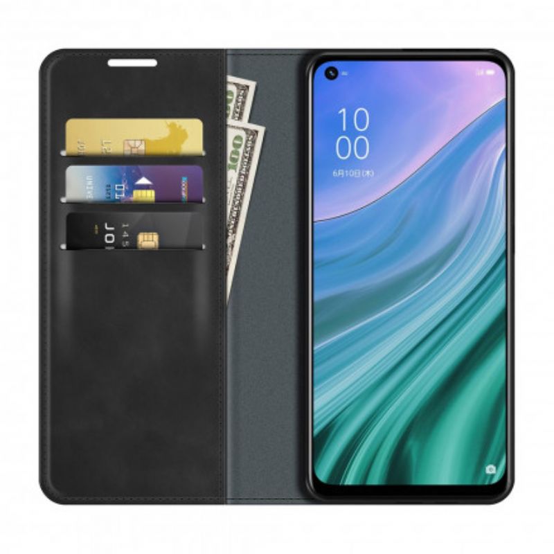 Flipové Puzdro Oppo A54 5G / A74 5G Kožené Puzdro Dotyk Pokožky