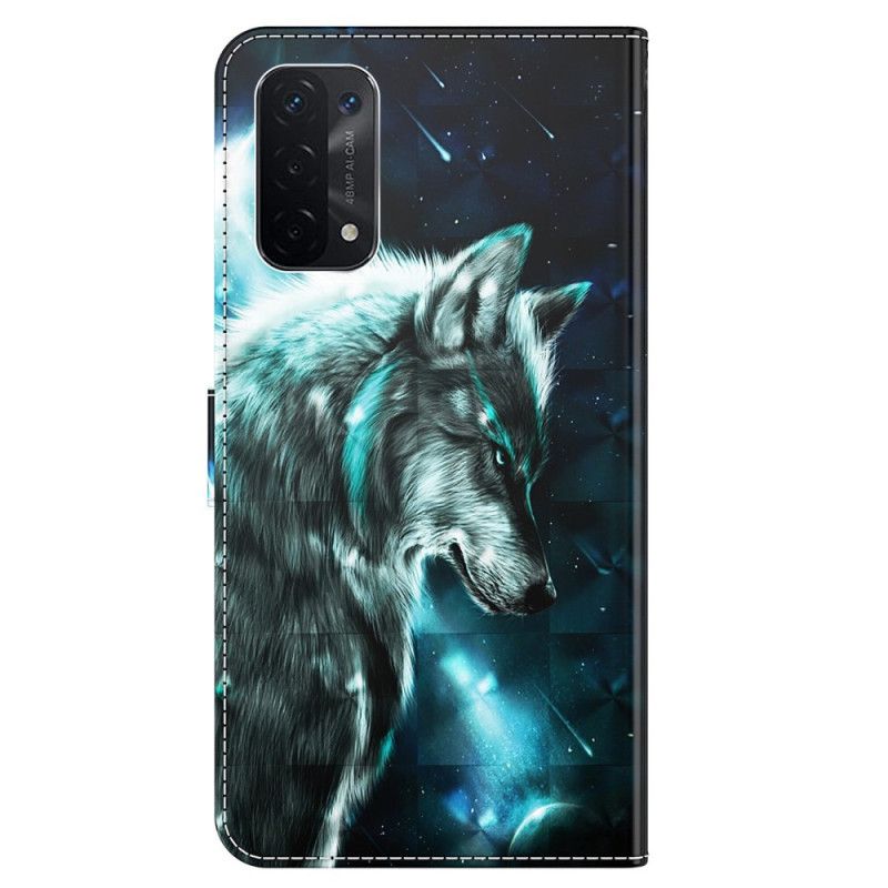 Kožené Puzdro Oppo A54 5G / A74 5G Lanyard Wolf