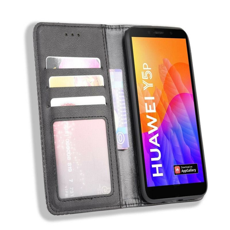 Flipové Puzdro Huawei Y5p Kožené Puzdro Štylizovaný Efekt Vintage Kože