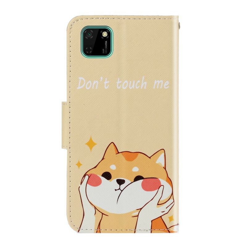 Kožené Puzdro Huawei Y5p Cat Don't Touch Me S Popruhom