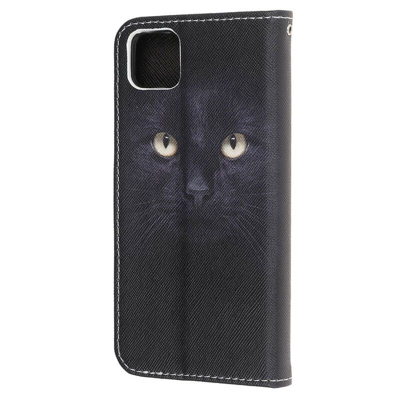 Peňaženkový Kryt Huawei Y5p Strappy Black Cat Eyes