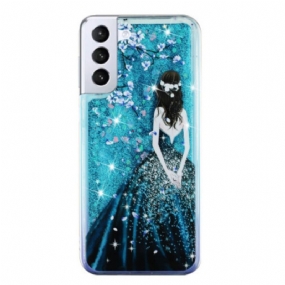 Kryt Samsung Galaxy S24 Plus 5g Blue Girl Glitter Liquid