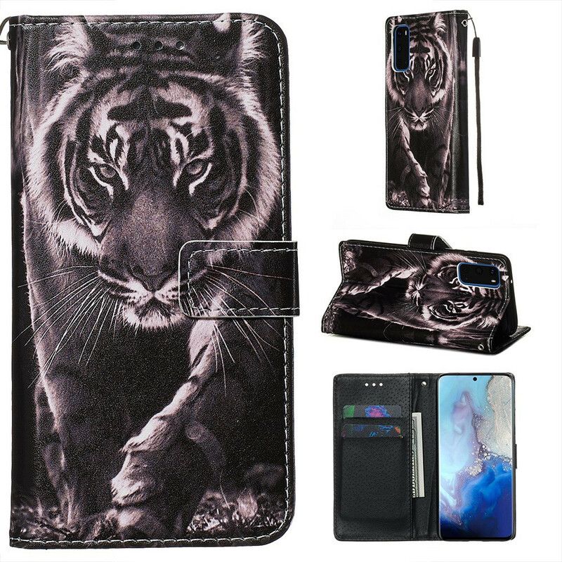 Kožené Puzdro Samsung Galaxy S20 Nočný Tiger