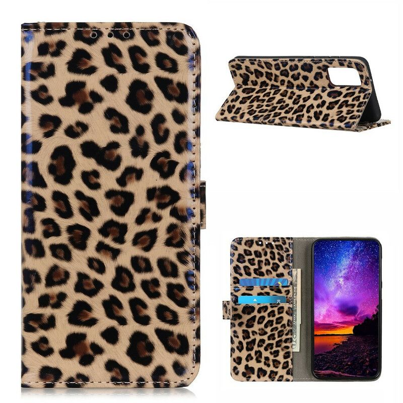 Kožené Puzdro Samsung Galaxy A02s Obyčajný Leopard