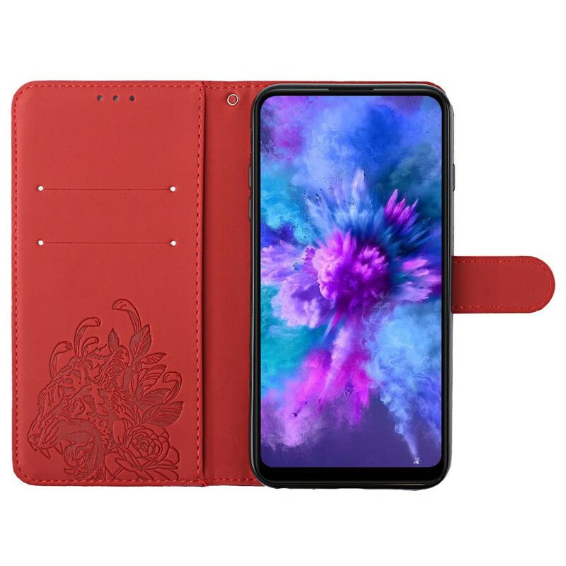 Kožené Puzdro Samsung Galaxy A02s Strappy Barokový Tiger