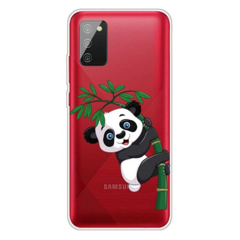 Kryt Samsung Galaxy A02s Bezšvové Panda Na Bambusu