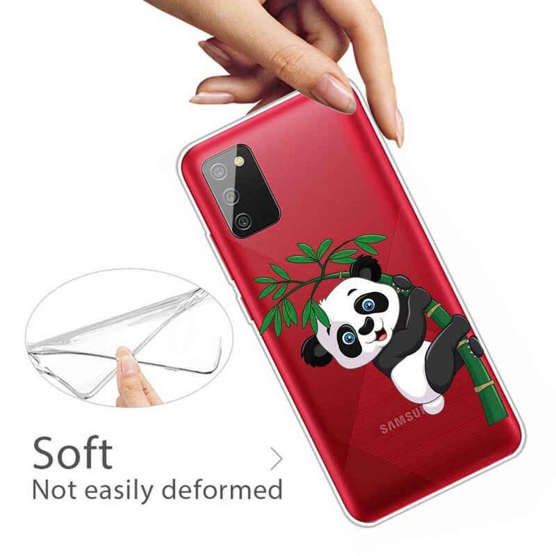 Kryt Samsung Galaxy A02s Bezšvové Panda Na Bambusu