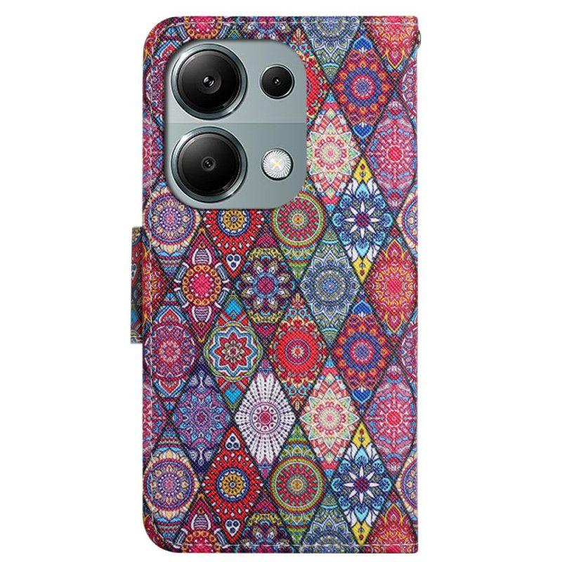 Kožené Puzdro Xiaomi Redmi Note 13 Pro 4g Kryt Na Mobil Lanyard Kaleidoskop