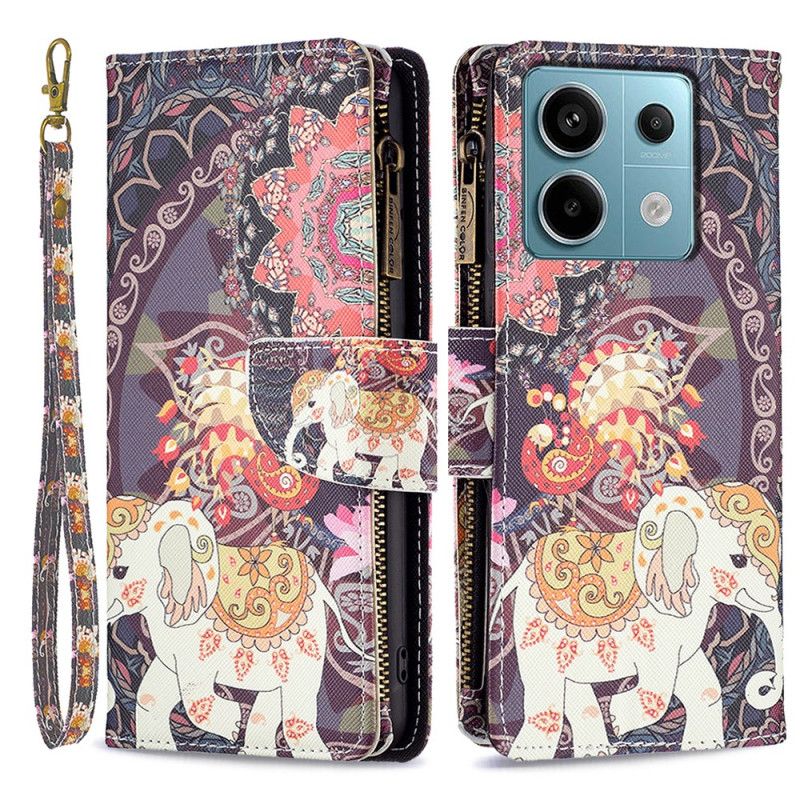 Puzdro Xiaomi Redmi Note 13 Pro 4g Peňaženka Tribal Elephant S Popruhom