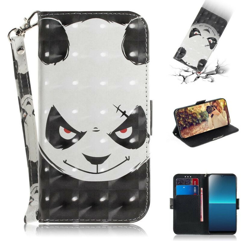 Peňaženkový Kryt Sony Xperia L4 Angry Panda With Lanyard