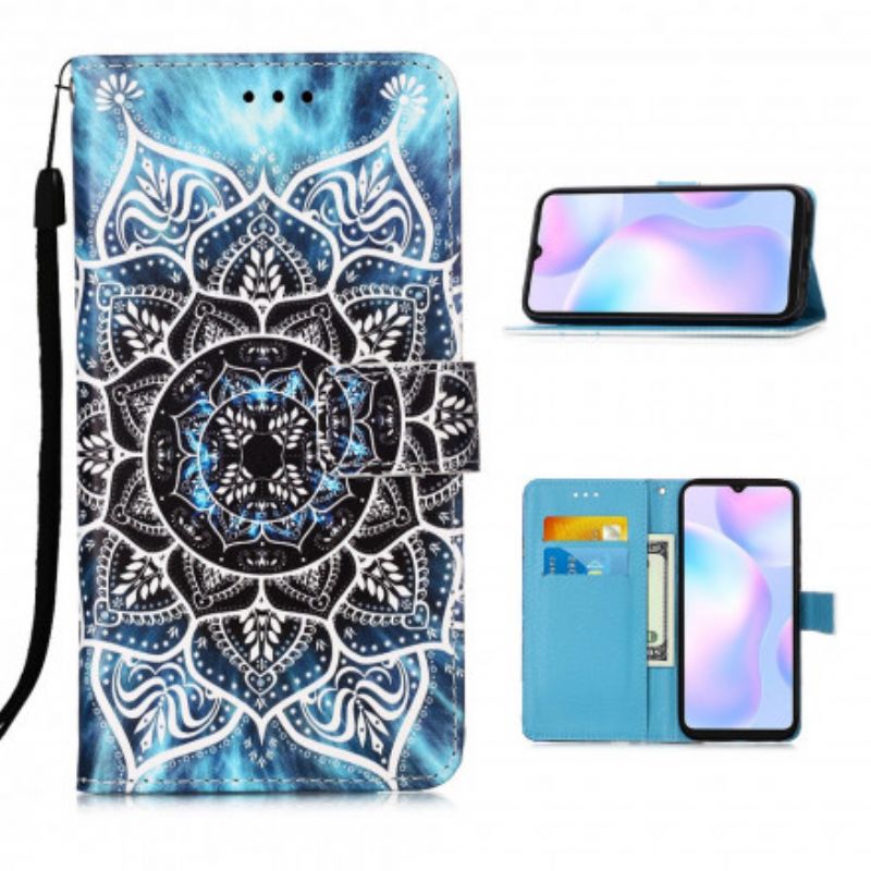 Kožené Puzdro Xiaomi Redmi 9A Black Strappy Mandala